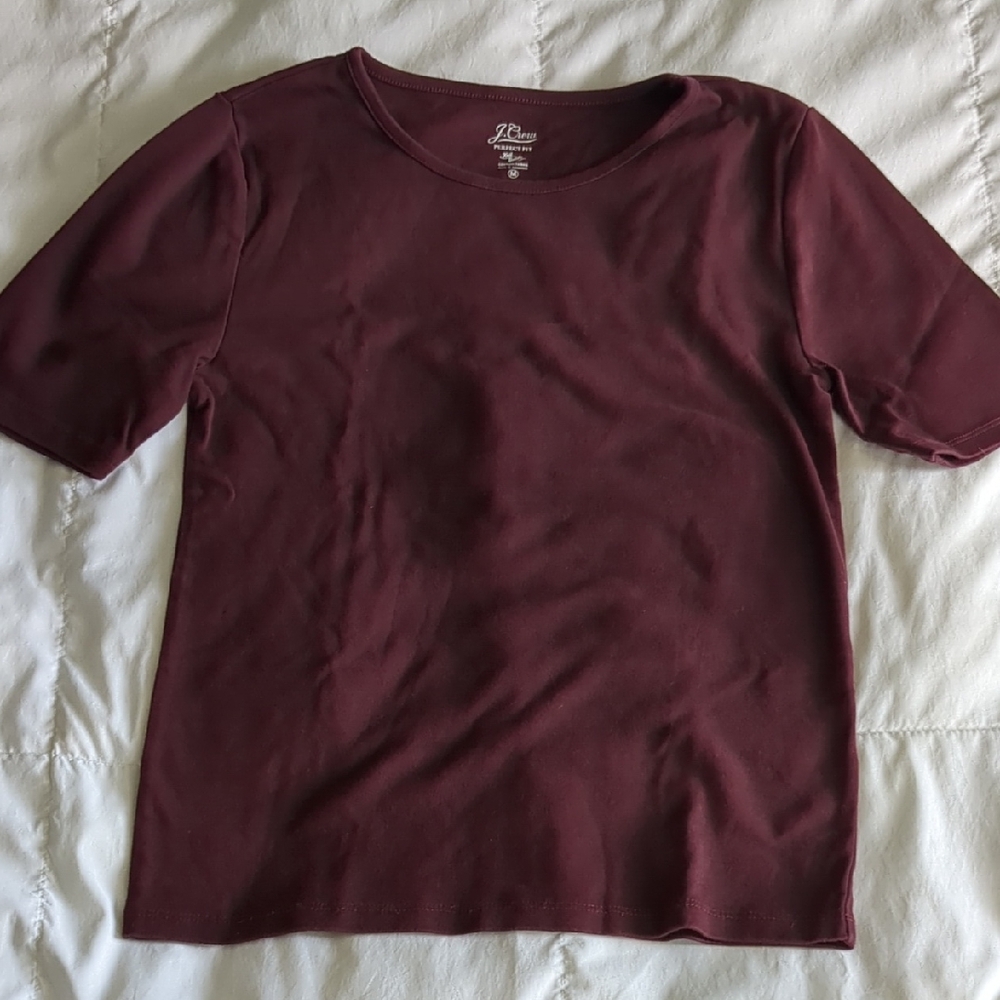 J. Crew Maroon Short Sleeve Tee